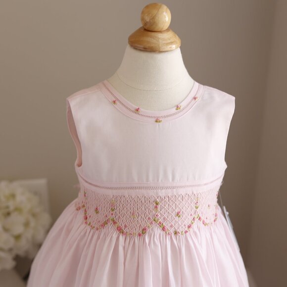 Reserved: Pink Smocked Heirloom Sundress Luli & Me SPECIAL BACK NWT Size 5 - Picture 3 of 7
